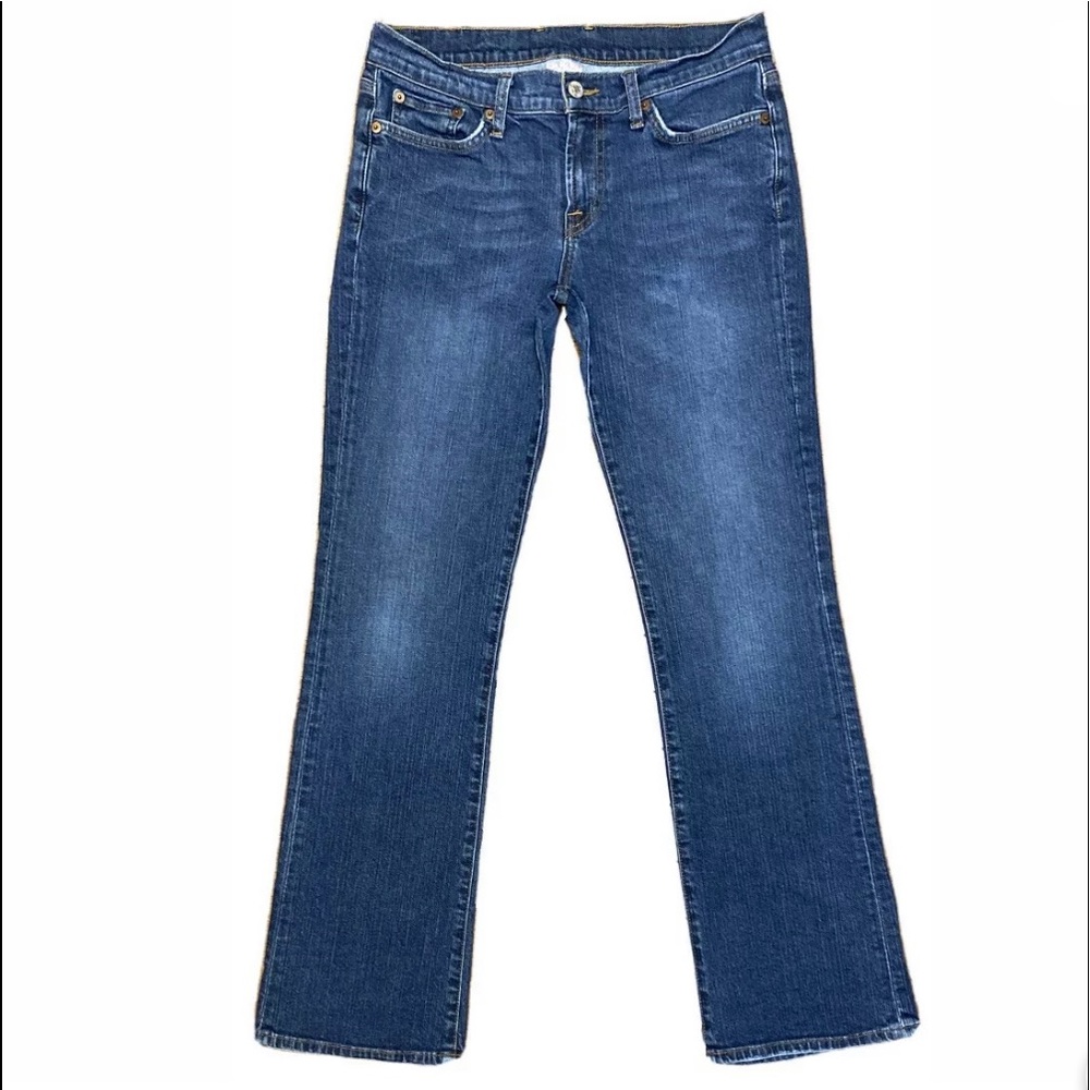 Lucky Brand Low Rise Flare Dungaree Jeans Sz 8/29